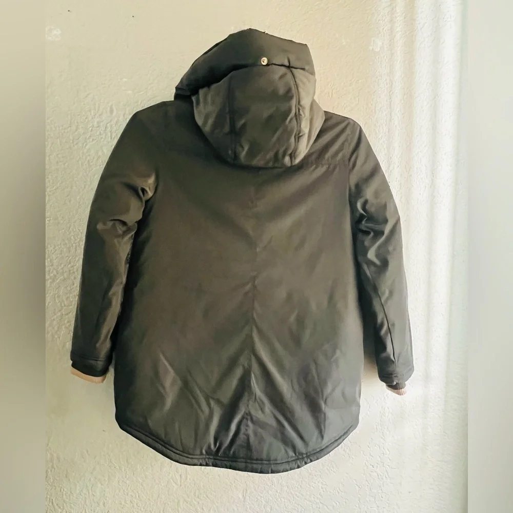 Michael Kors Puffer  jacket Coat Size 10/12 olive green and rose gold